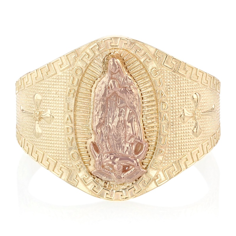 14K Solid Gold Guadalupe Religious Ring