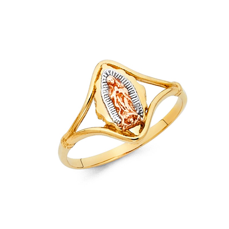 14K Solid Gold Guadalupe Religious Ring