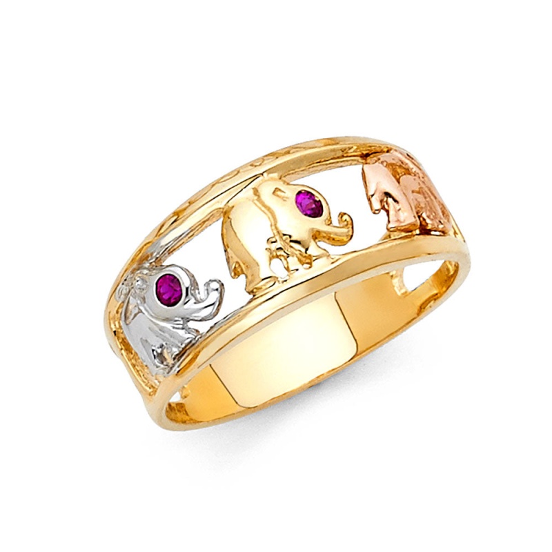 14K Solid Gold Lucky Elephant Ring