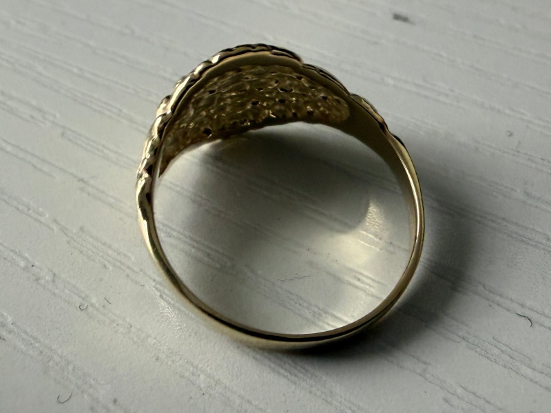 14K Solid Gold Round Vintage Ring