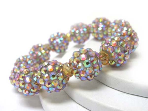 Crystal Ball Link Stretch Bracelet