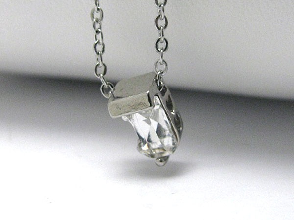 Swarovski Crystal Initial Pendant Necklace - Letter j