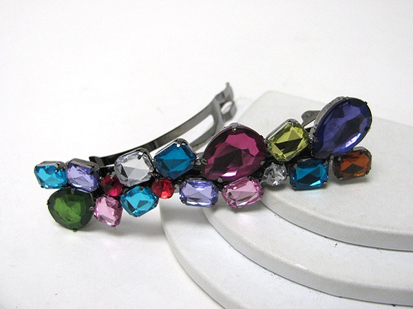 Multi Color And Shape Acrylic Stone Deco Hair Clip