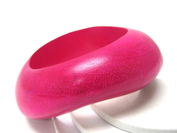 Wood Curved Bangle Bracelet