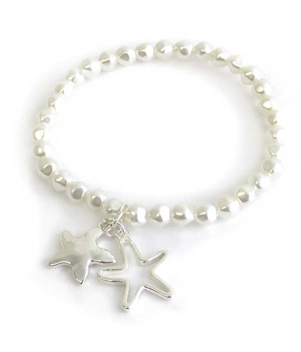 Sealife Theme Charm Stretch Bracelet - Starfish