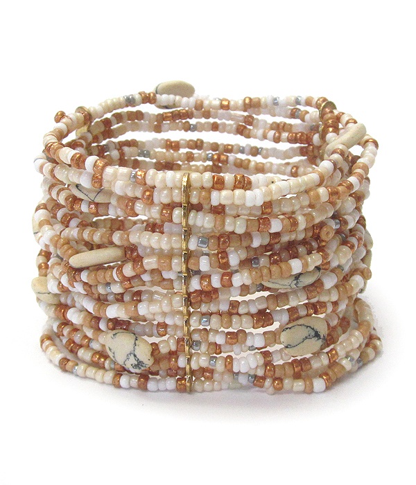 Multi Layer Seed Bead Stretch Bracelet