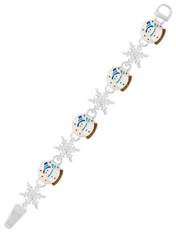 Christmas Theme Magnetic Bracelet - Snowman Snowflake