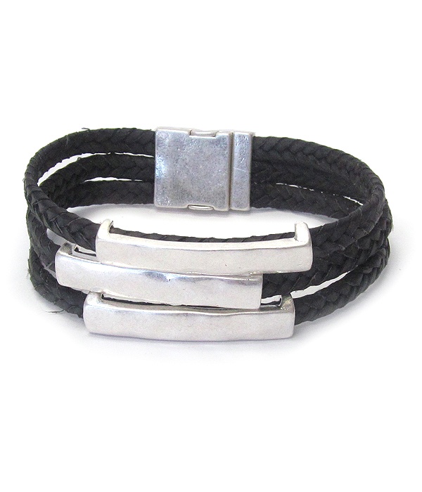 Inspiration Theme Triple Metal Bar Magnetic Bracelet - She Believed She Could So She Did