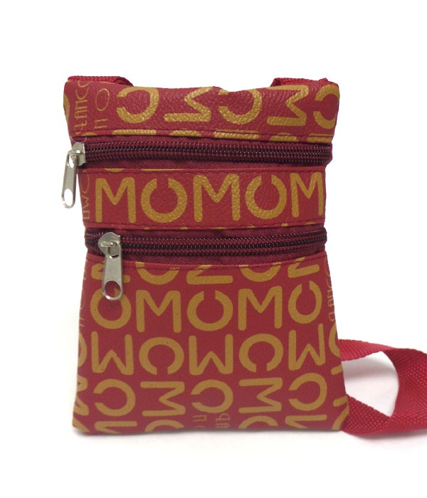 Letter Print Leatherette Messenger Bag