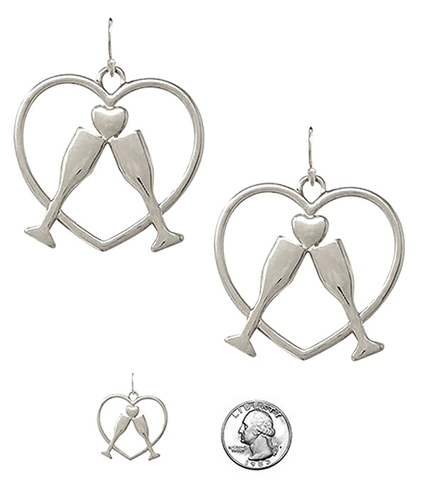 Love Theme Metal Wire Art Heart Earring