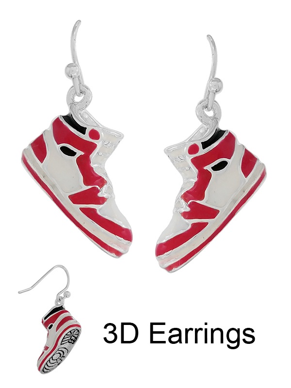 Sport Theme 3D Earring - Basketball Shoe