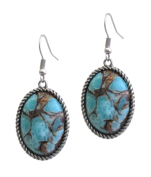 Turquoise Oval Earring