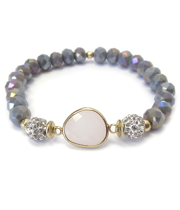 Facet Stone Stretch Bracelet