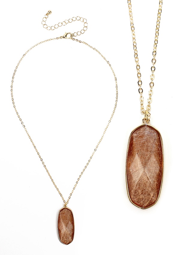 Facet Stone Pendant Necklace
