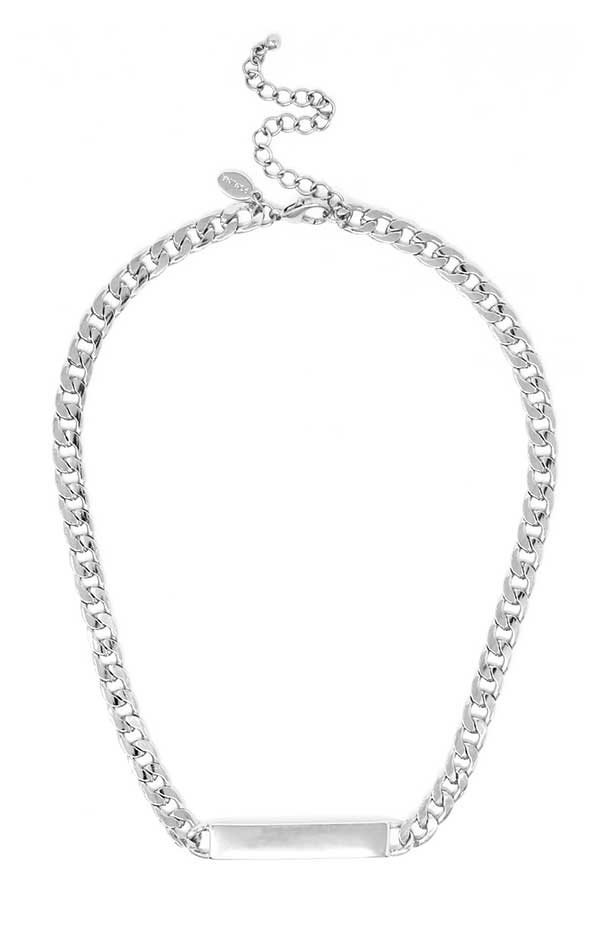 Metal Bar Pendant Chain Necklace