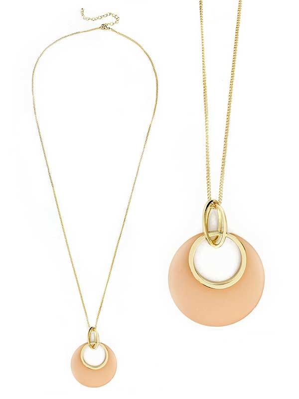 Semi Precious Stone Pendant Long Necklace