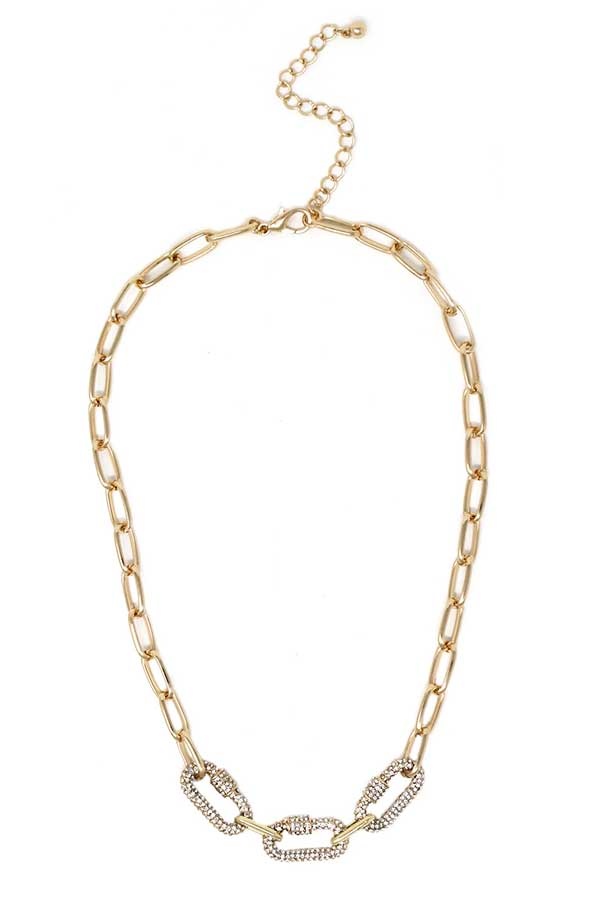 Crystal Carabiner Pendant Chain Necklace