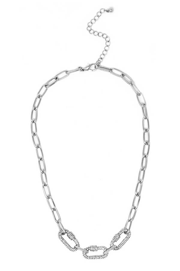 Crystal Carabiner Pendant Chain Necklace