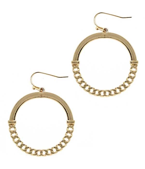 Metal Chain Hoop Drop Earring