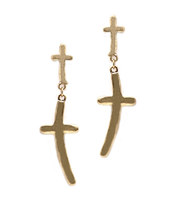 Metal Cross Earring