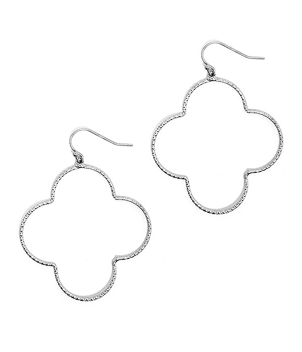 Textured Quatrefoil Earring