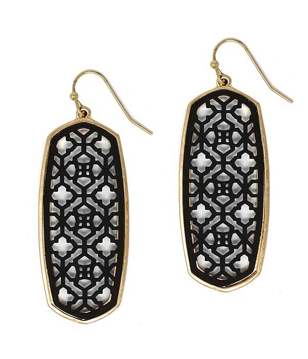Metal Filigree Color Coat Earring