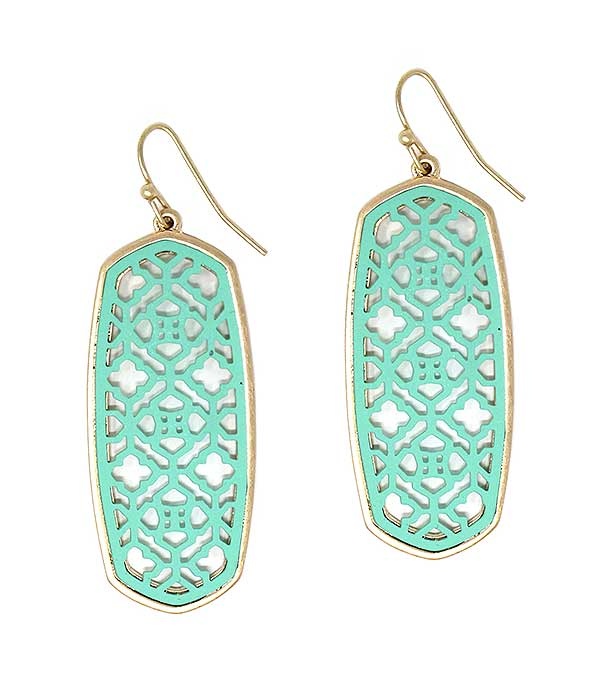 Metal Filigree Color Coat Earring