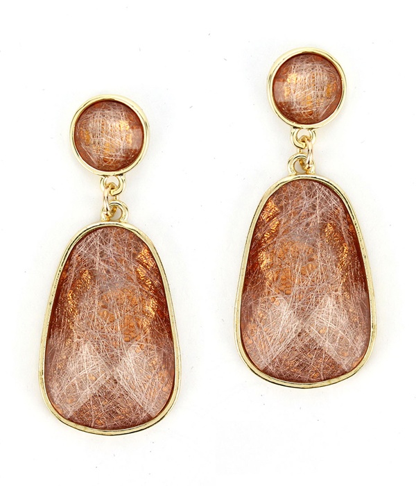Facet Stone Drop Earring