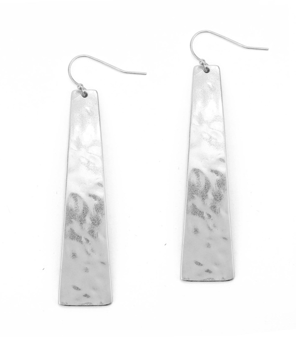 Hammered Metal Bar Earring