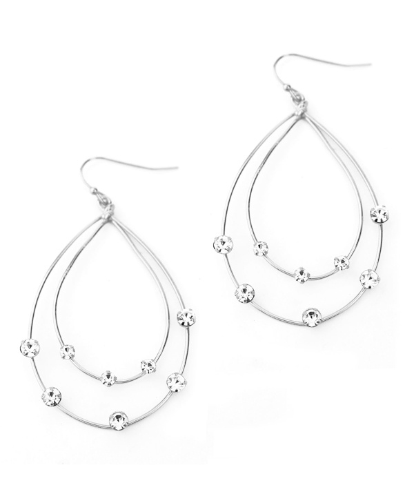 Double Brass Teardrop Earring