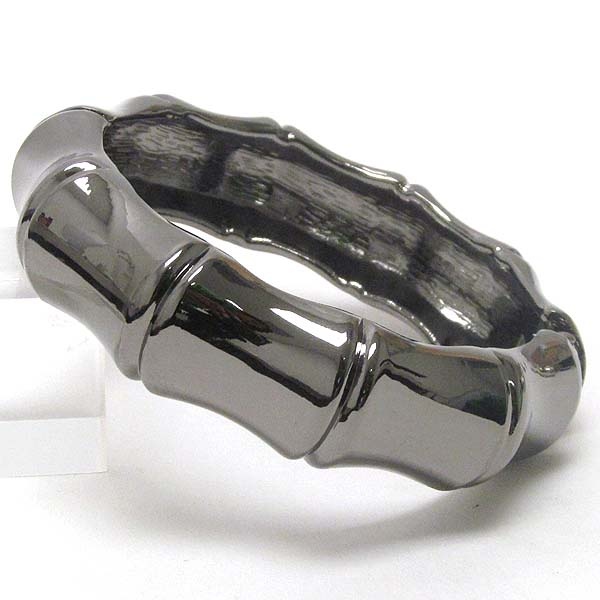 Electro Plating Metal Bamboo Shape Hinge Bangle Bracelet