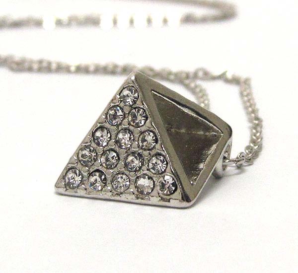 Crystal Deco Egyptian Pyramid Pendant Necklace
