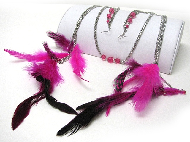 18 Inch Super Long Chain Feather Drop Earlace