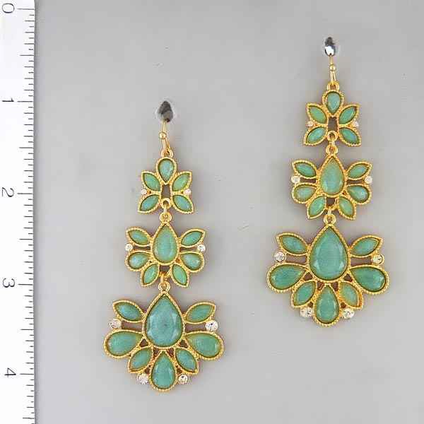 Multi Crystal Size Tear Drop Crystal Glass Metal Fashion Tear Drop Earring