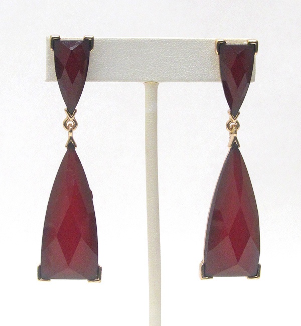 Facet Glass Dula Triangle Bar Drop Earring