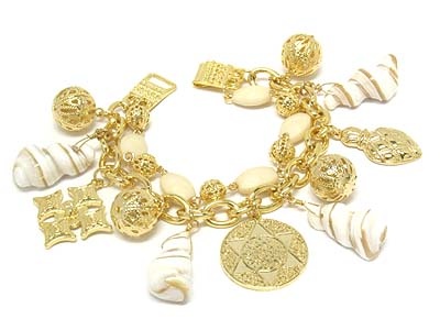 Metal And Acrylic Snail Harmony Double Bracelet
