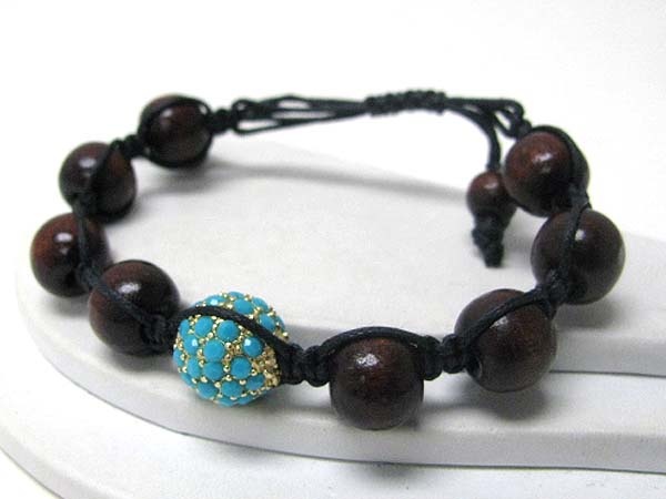 Crystal Ball And Sliding Cord Bracelet