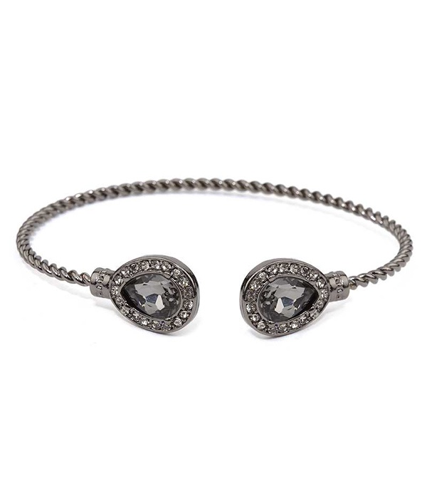 Teardrop Crystal Wire Bangle Bracelet