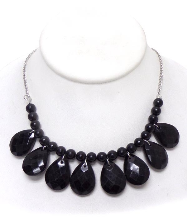 Teardrop Acrylic Facet Necklace