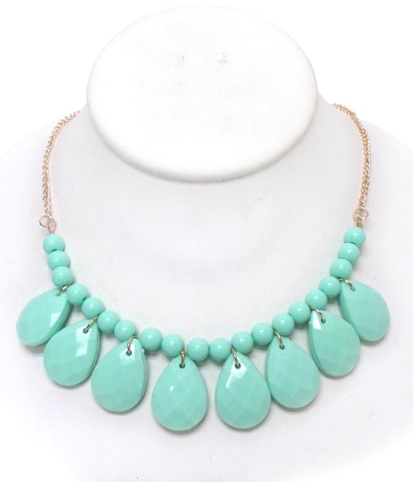 Teardrop Acrylic Facet Necklace