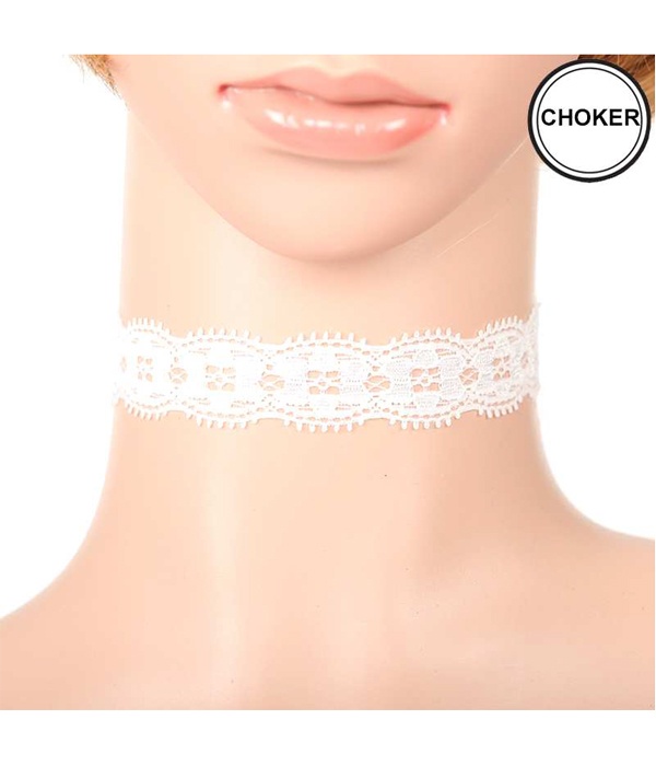 Fabric Lace Choker Necklace