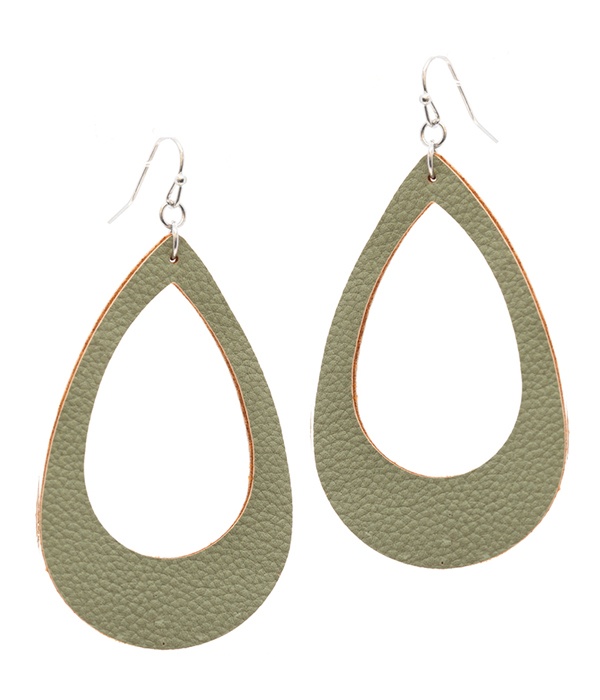 Leatherette Teardrop Earring