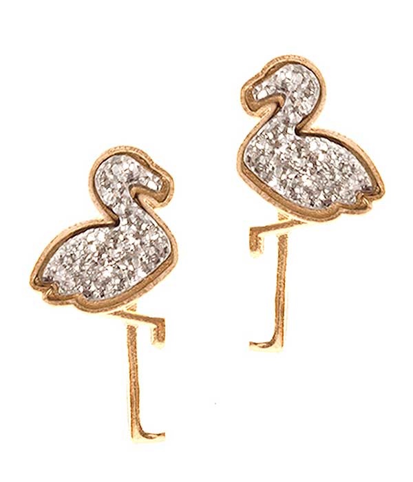 Druzy Flamingo Earring