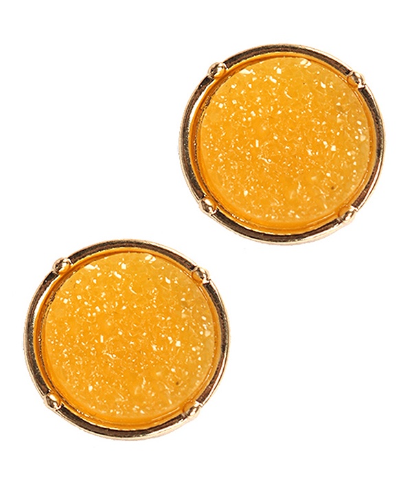 Druzy Round Stud Earring