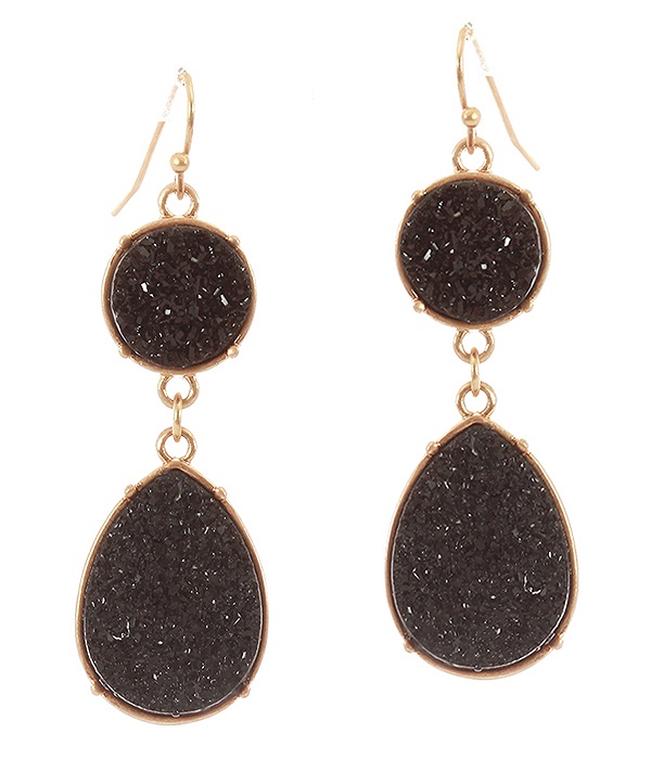 Druzy Teardrop Earring