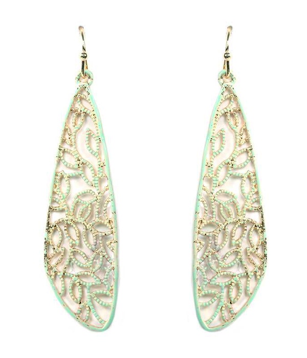 Metal Filigree Drop Earring