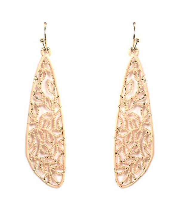 Metal Filigree Drop Earring