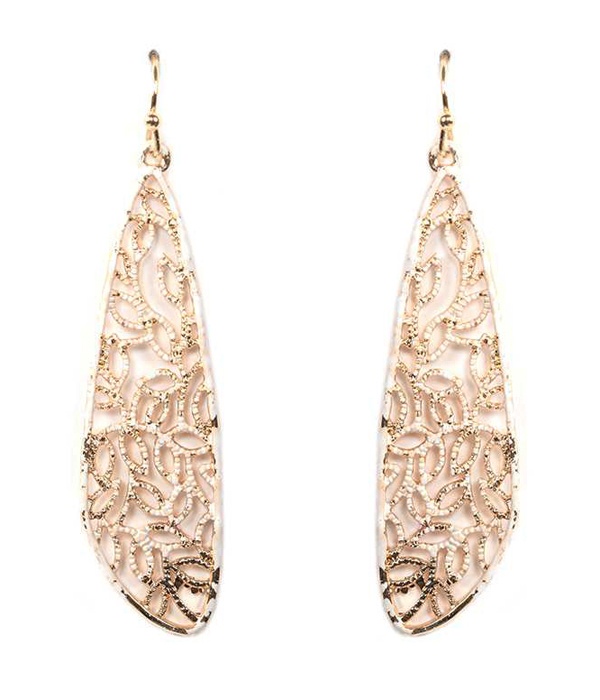 Metal Filigree Drop Earring