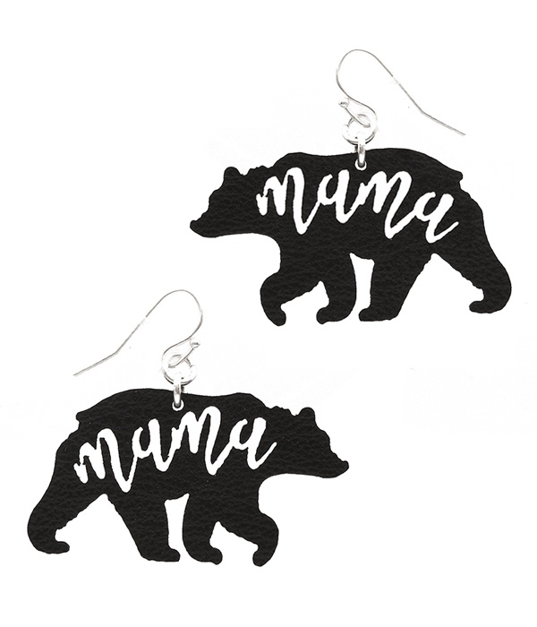 Mama Bear Leather Earring