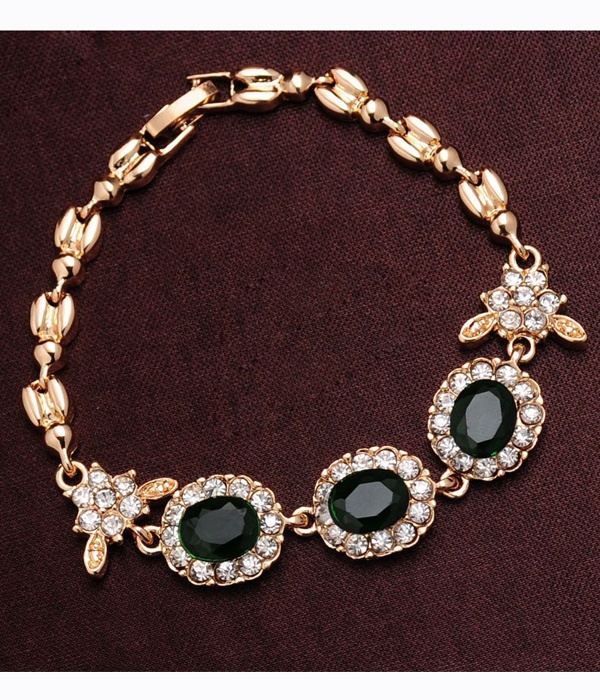 Colorful Crystal Chain Link Bracelet